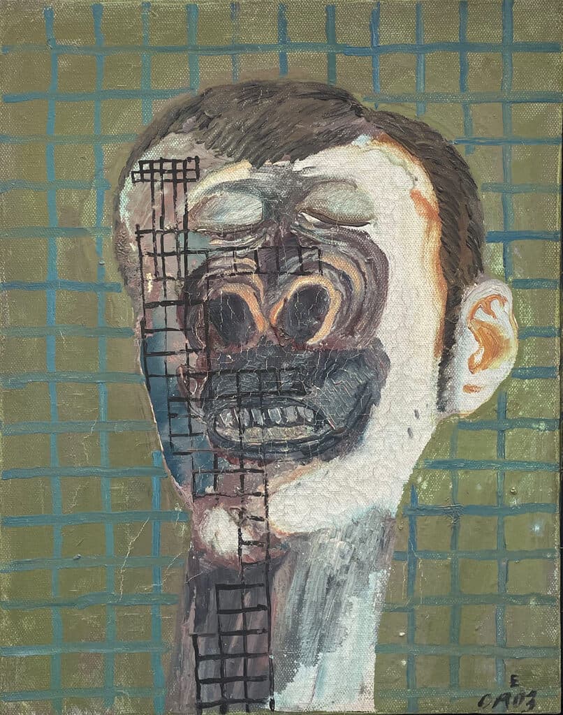 Cabeza de Enrique Oroz - Oil on canvas, 1990s
