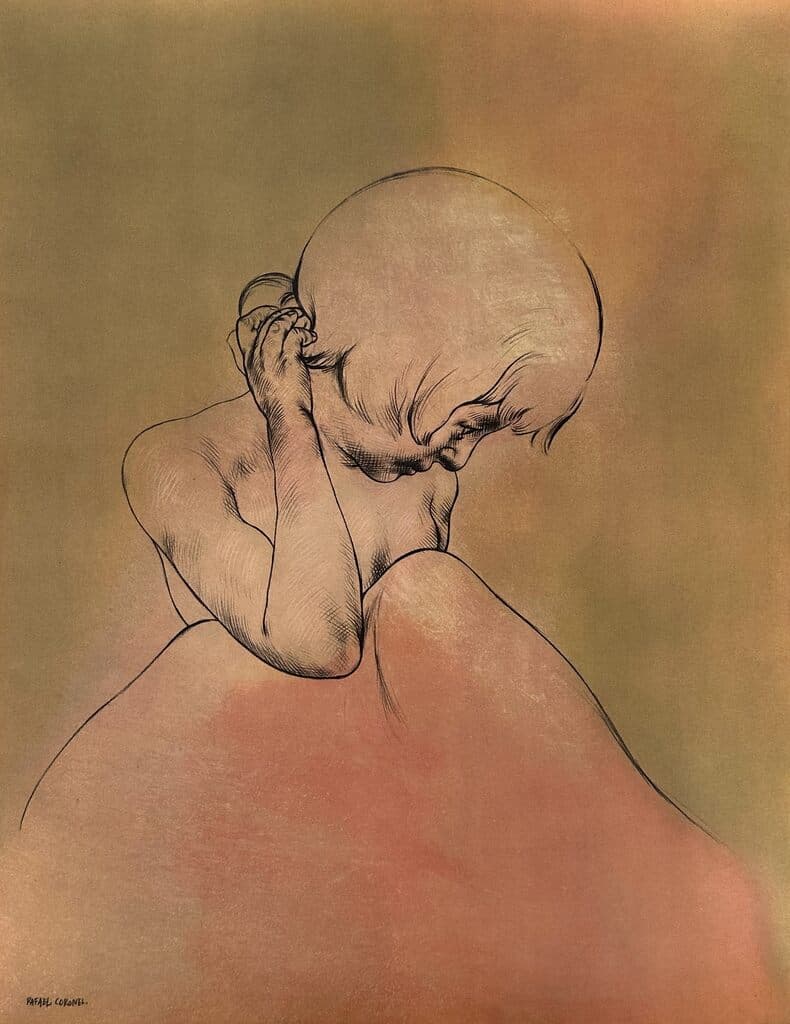 Portrait from Galeria de Arte Misrachi de Rafael Coronel - Offset Lithograph, signed in the plate, 1978