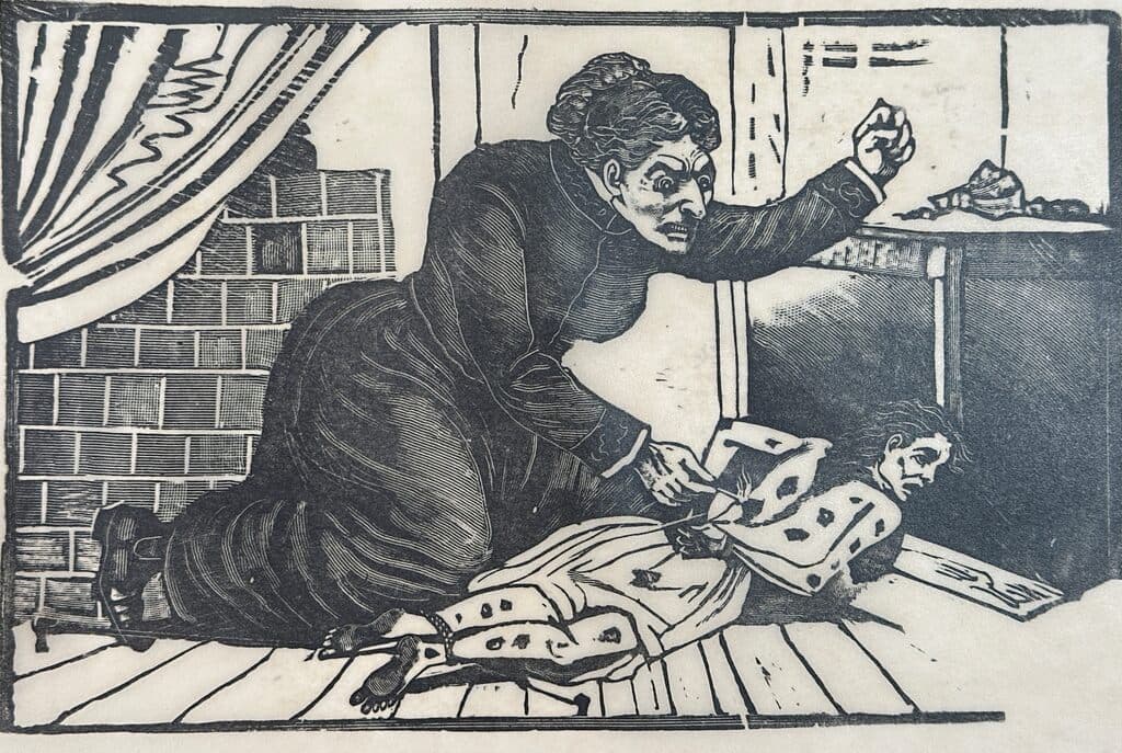 Original Woodcut on Rice Paper de José Guadalupe Posada - Woodcut print on handmade paper, Circa 1890