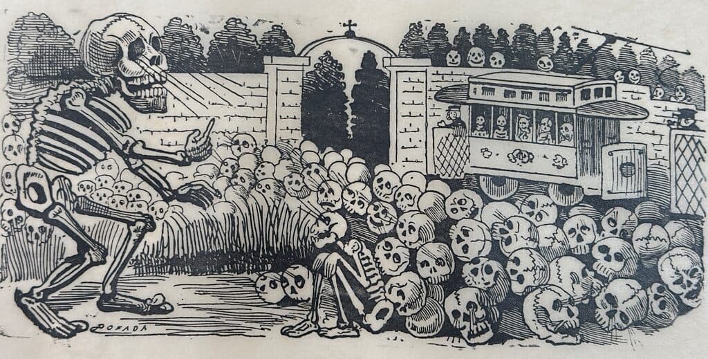 Original Woodcut on Rice Paper de José Guadalupe Posada - Woodcut print on handmade paper, Circa 1890