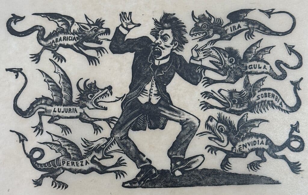 Original Woodcut on Rice Paper de José Guadalupe Posada - Woodcut print on handmade paper, Circa 1890
