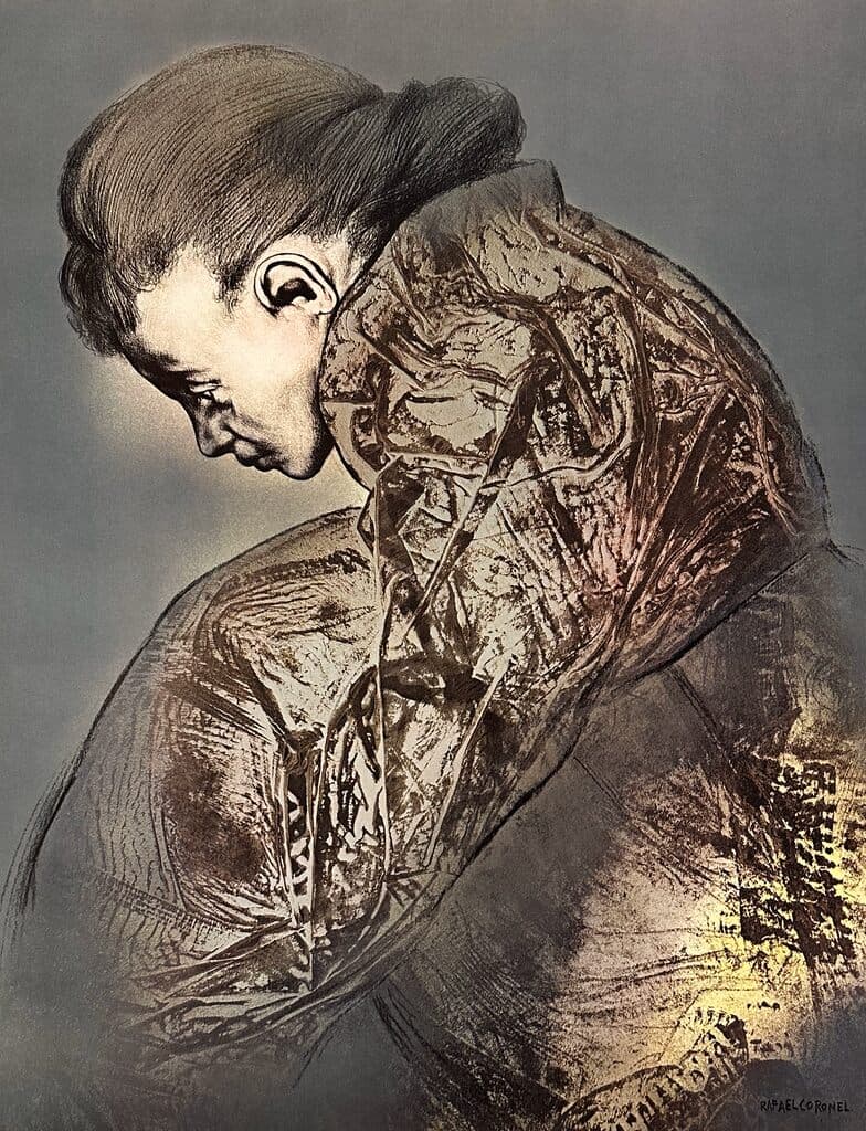 Portrait from Galeria de Arte Misrachi de Rafael Coronel - Offset Lithograph, signed in the plate, 1978