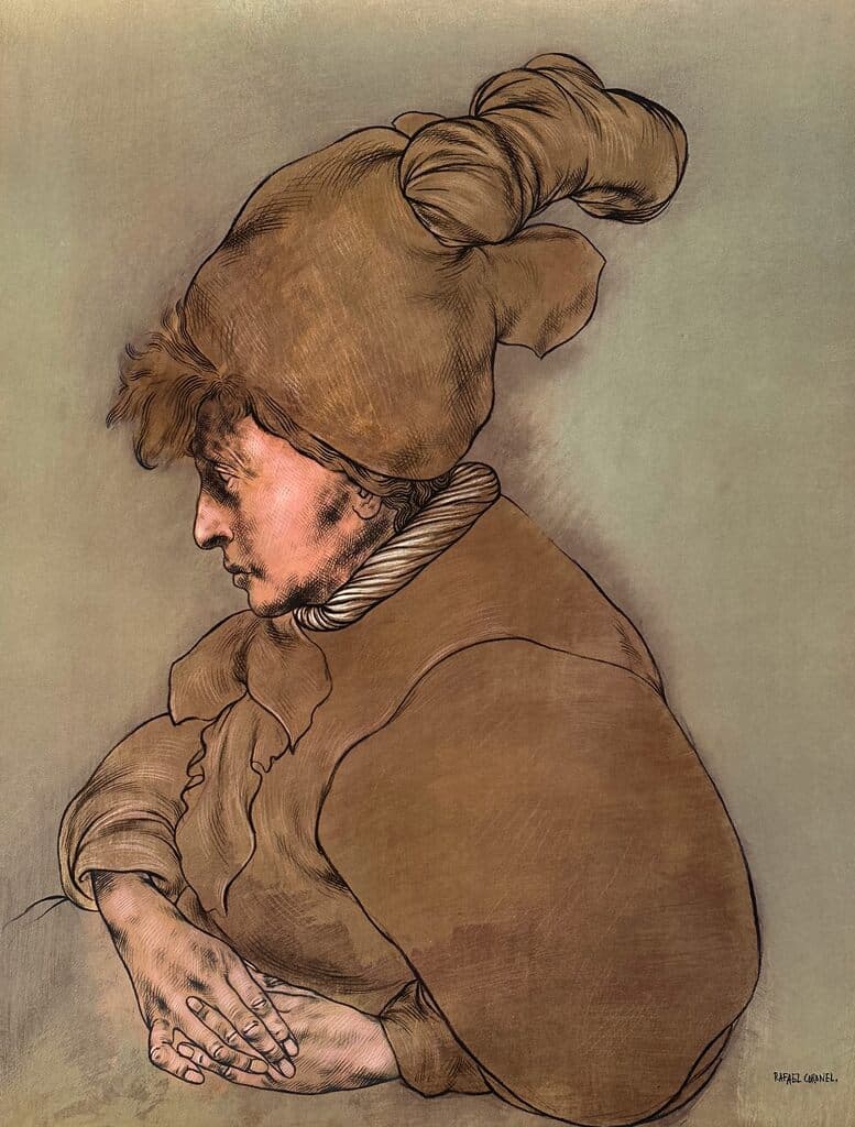 Portrait from Galeria de Arte Misrachi de Rafael Coronel - Offset Lithograph, signed in the plate, 1978