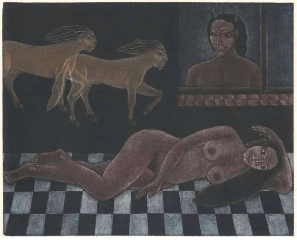 La Espera de Juan Alcazar Mendez - Engraving, 1986