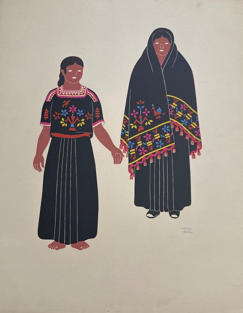 Custom of Mexico Series de Carlos Merida - Screenprint on paper, 1970s