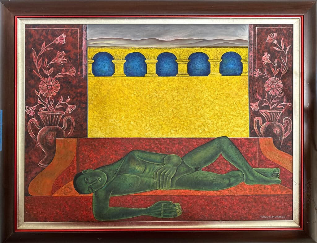 La Plaza de los Sueños de Rodolfo Morales - Oil on canvas, 1991