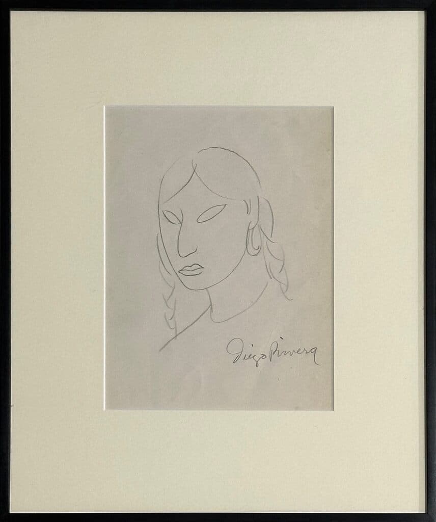 Portrait of a woman de Diego Rivera - Graphite on paper, 1940s