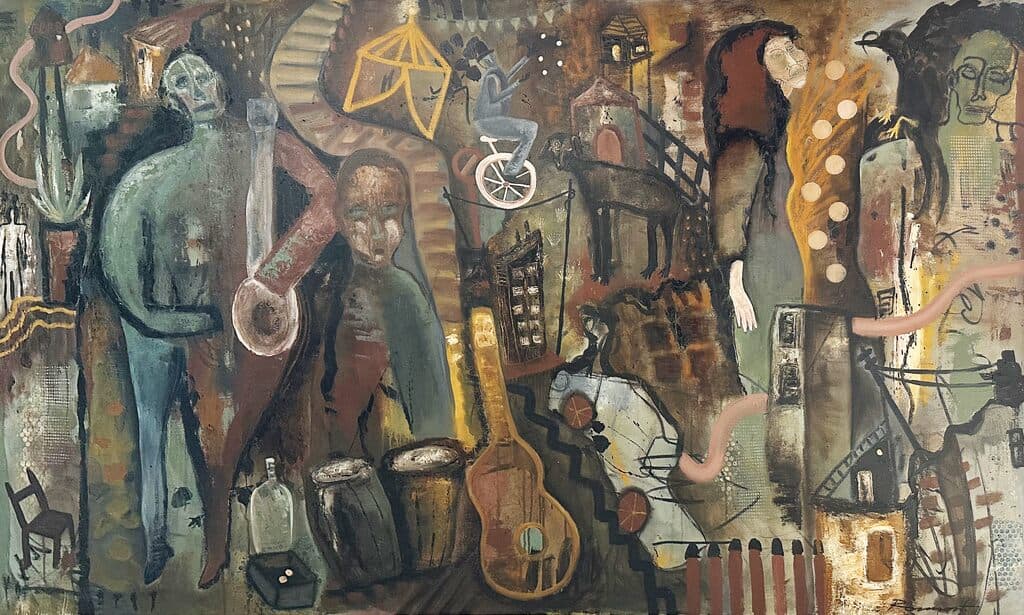 Música Callejera de Ros Santos - Oil on canvas, 2024