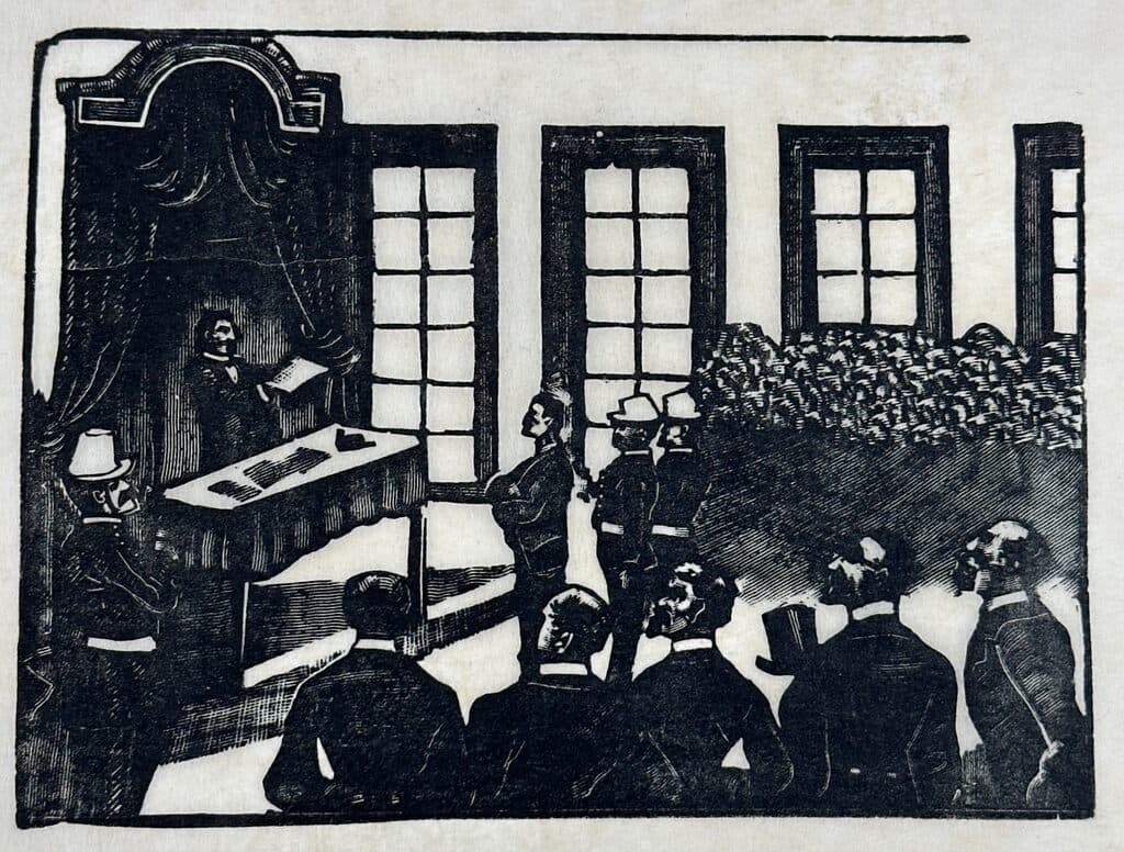 Original Woodcut on Rice Paper de José Guadalupe Posada - Woodcut print on handmade paper, Circa 1890