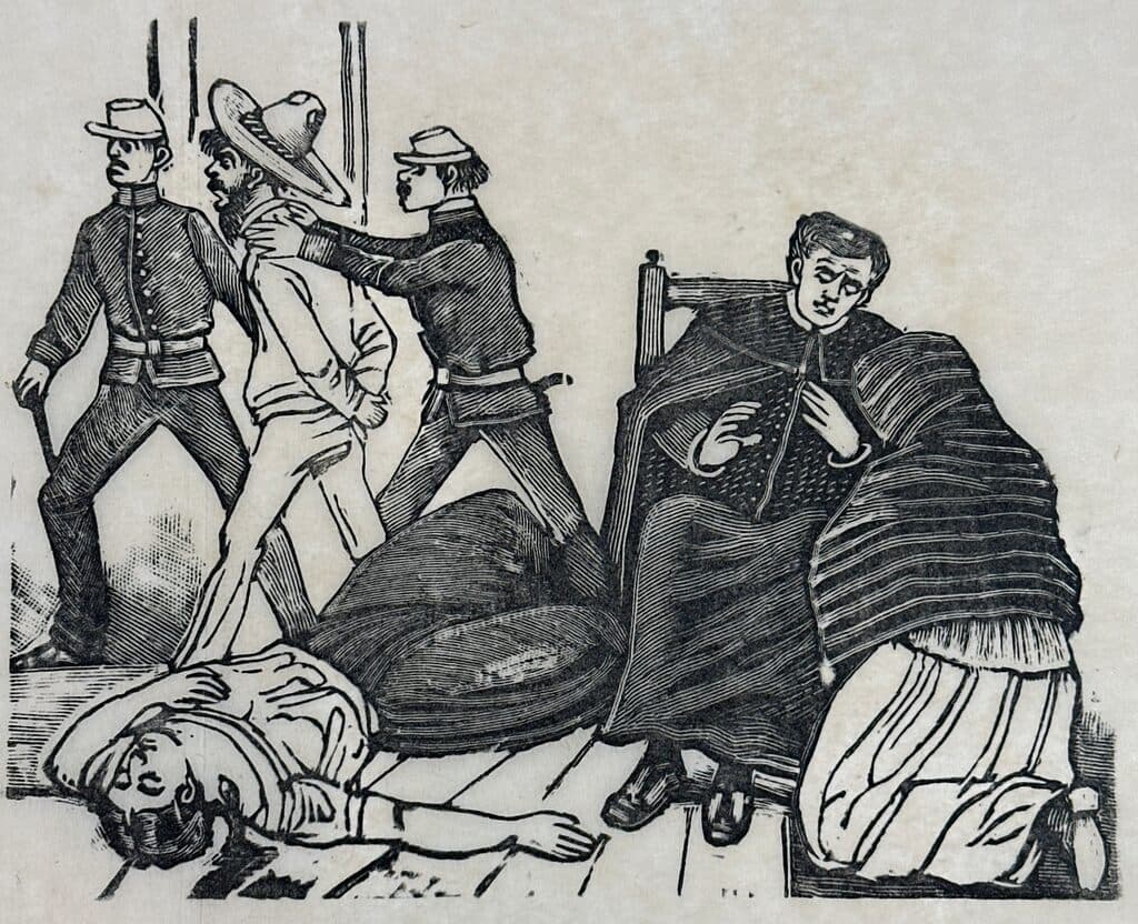 Original Woodcut on Rice Paper de José Guadalupe Posada - Woodcut print on handmade paper, Circa 1890
