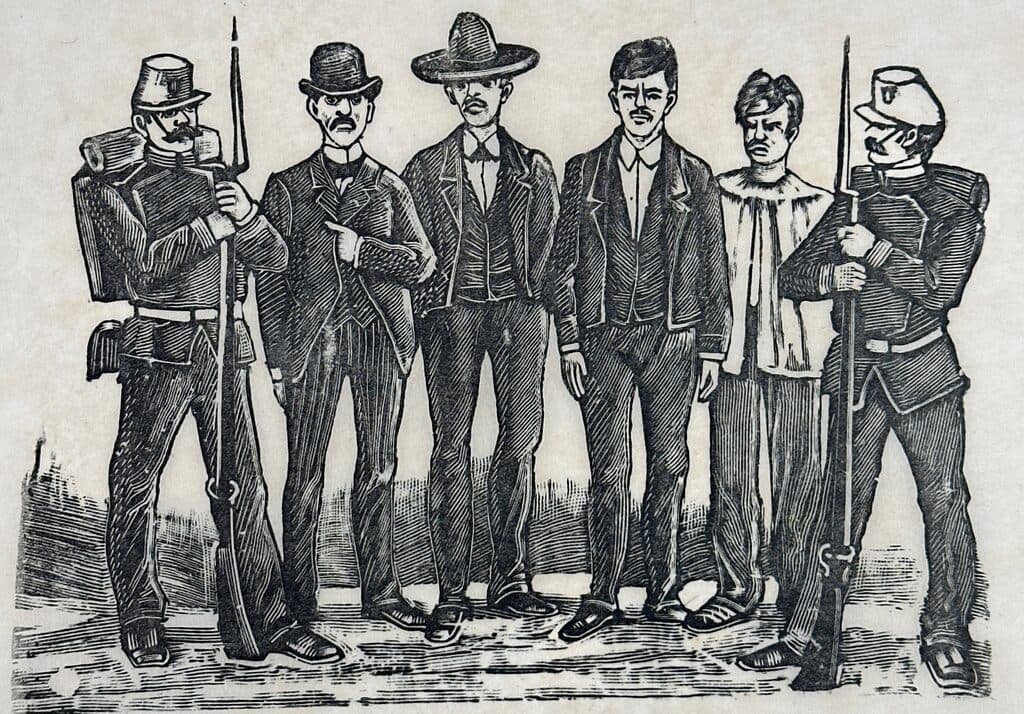 Original Woodcut on Rice Paper de José Guadalupe Posada - Woodcut print on handmade paper, Circa 1890