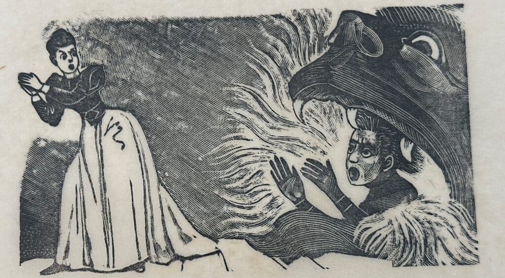 Original Woodcut on Rice Paper de José Guadalupe Posada - Woodcut print on handmade paper, Circa 1890
