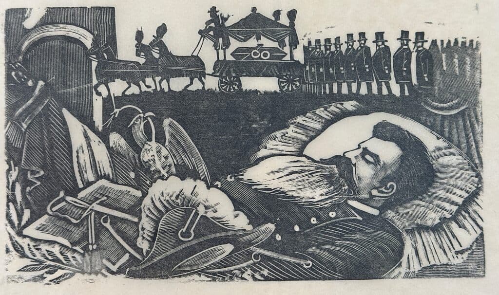 Original Woodcut on Rice Paper de José Guadalupe Posada - Woodcut print on handmade paper, Circa 1890