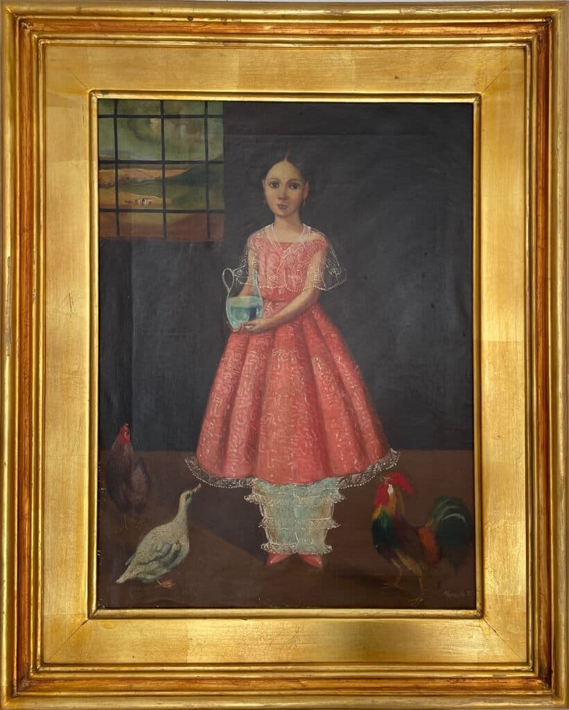 Retrato de Niña de Horacio Rentería Rocha - Oil on canvas, 1930s-1940s