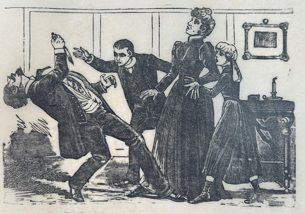 Original Woodcut on Rice Paper de José Guadalupe Posada - Woodcut print on handmade paper, Circa 1890