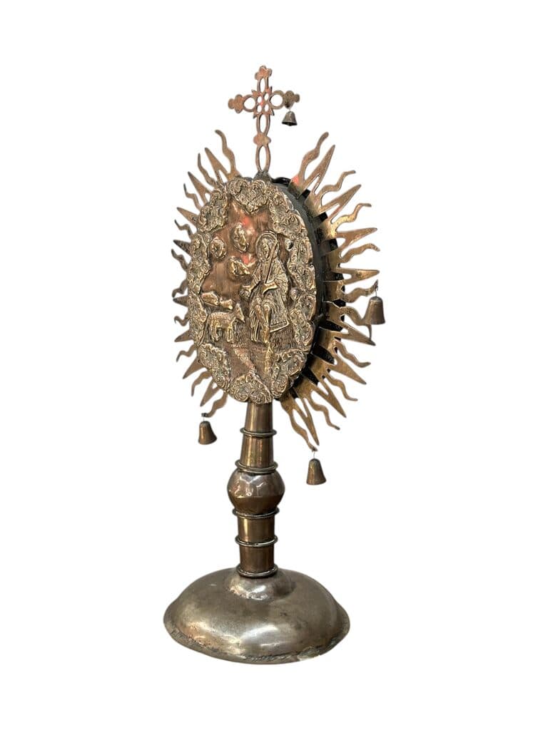Spanish colonial palmatorian de Unknown Artist - Silvered metal, Siglo XVIII