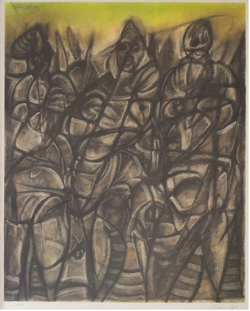 Tres Mujeres de Vladimir Cora - Pastel on paper, 1996