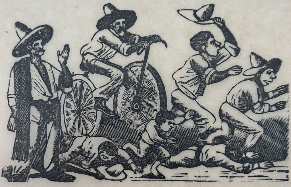 Original Woodcut on Rice Paper de José Guadalupe Posada - Woodcut print on handmade paper, Circa 1890