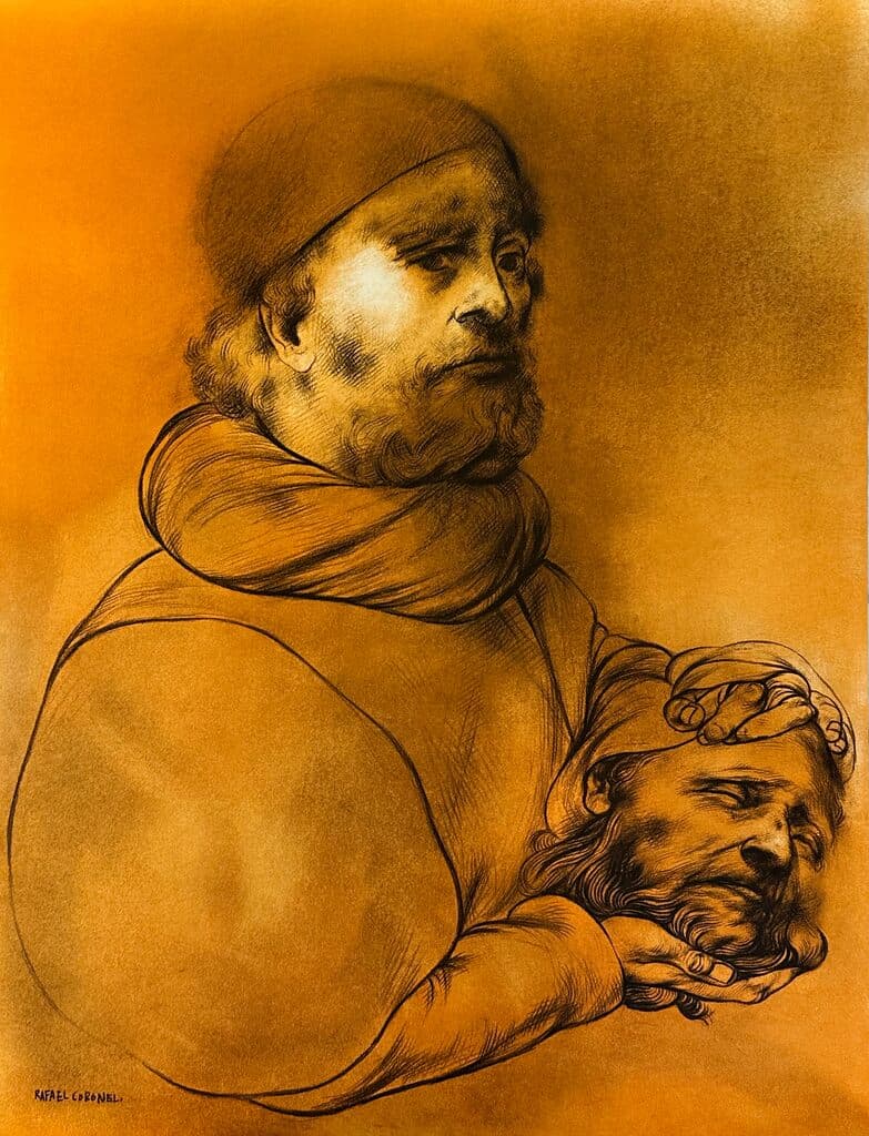 Portrait from Galeria de Arte Misrachi de Rafael Coronel - Offset Lithograph, signed in the plate, 1978