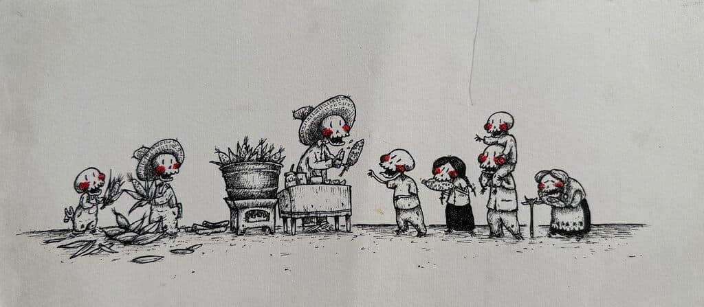 Elote de Rafael Rodriguez - Ink on paper, 2020s