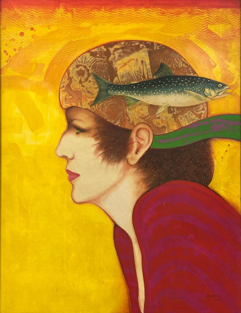 La Dama del Sueño de Marcos Huerta - Oil on wood, 1996