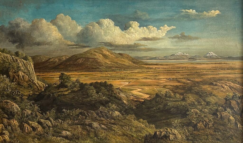 Paisaje del Valle de México de José María Velasco - Oil on canvas, Circa 1894