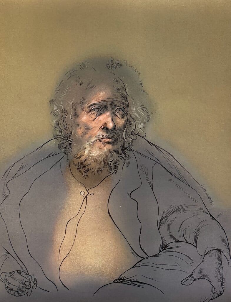 Portrait from Galeria de Arte Misrachi de Rafael Coronel - Offset Lithograph, signed in the plate, 1978