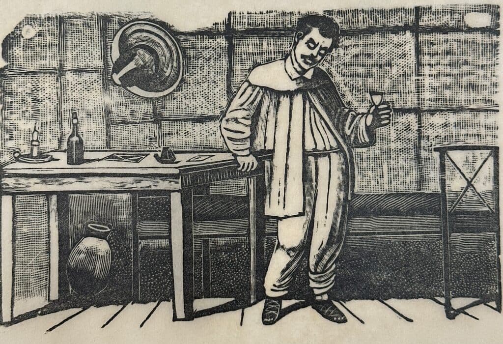Original Woodcut on Rice Paper de José Guadalupe Posada - Woodcut print on handmade paper, Circa 1890