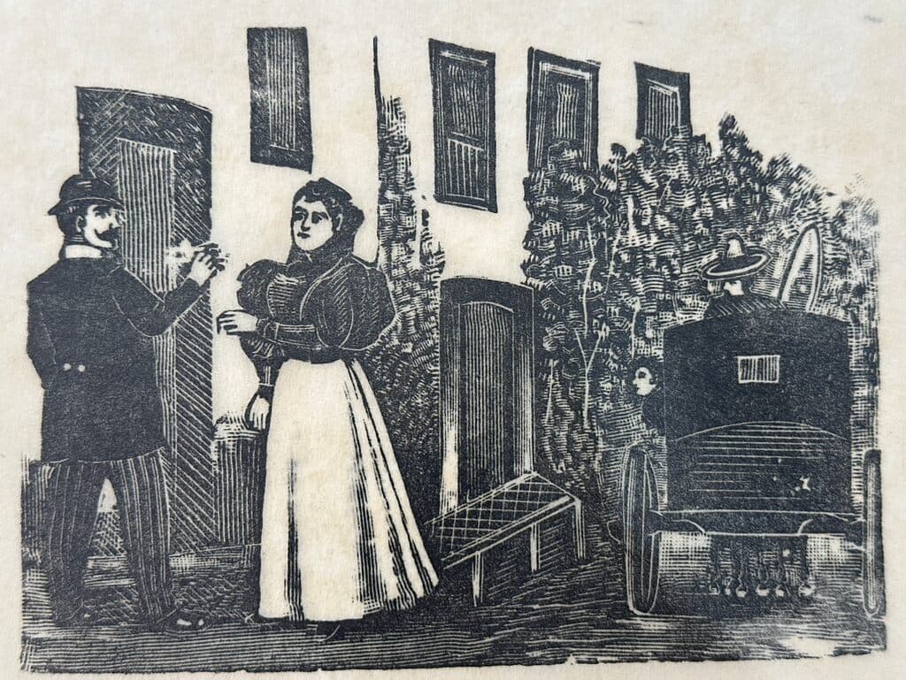 Original Woodcut on Rice Paper de José Guadalupe Posada - Woodcut print on handmade paper, Circa 1890