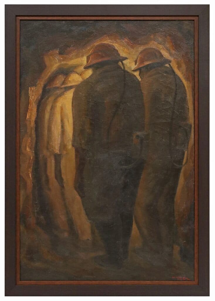 Cananea Miners de Héctor Martínez Arteche - Oil on canvas, 1962