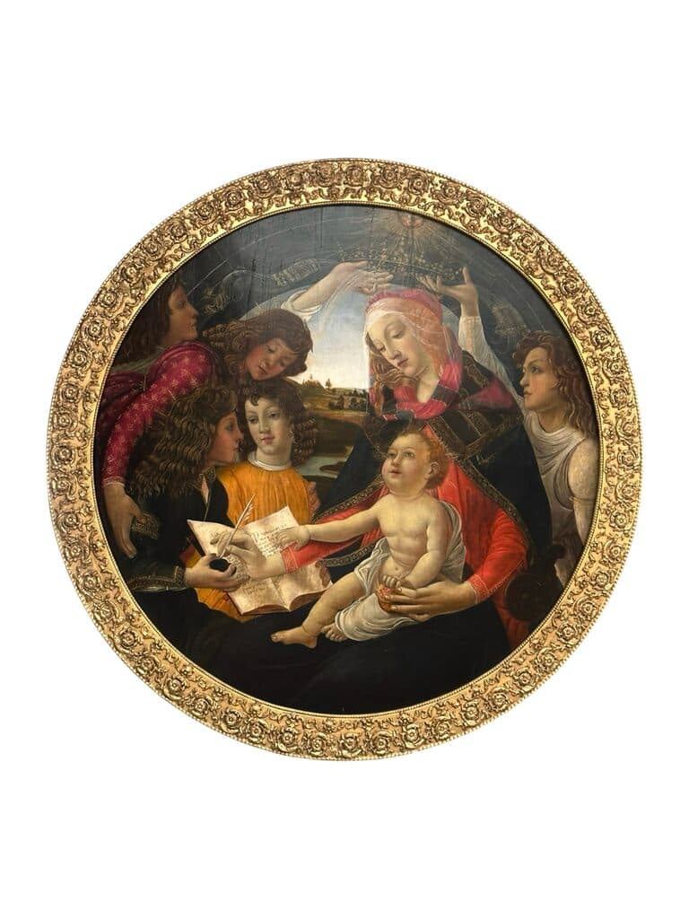 Virgen del Magnificat de Follower of Sandro Botticelli - Oil on canvas, Siglo XVIII