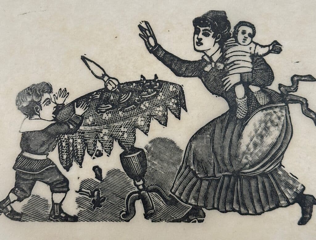 Original Woodcut on Rice Paper de José Guadalupe Posada - Woodcut print on handmade paper, Circa 1890