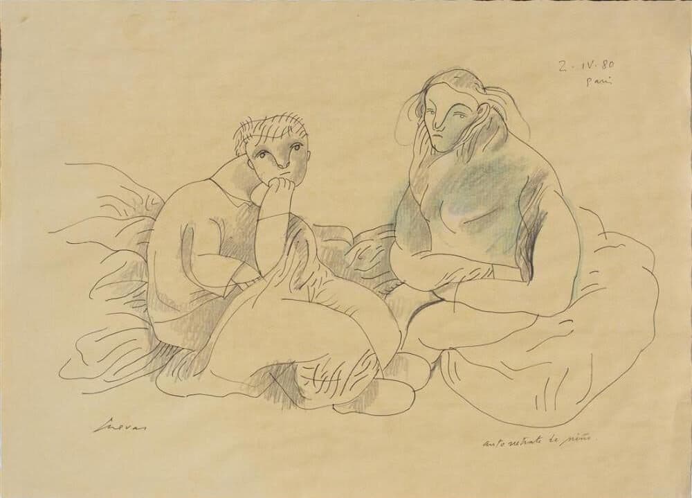 Self Portrait as a Child de José Luis Cuevas - Ink on paper, 1980