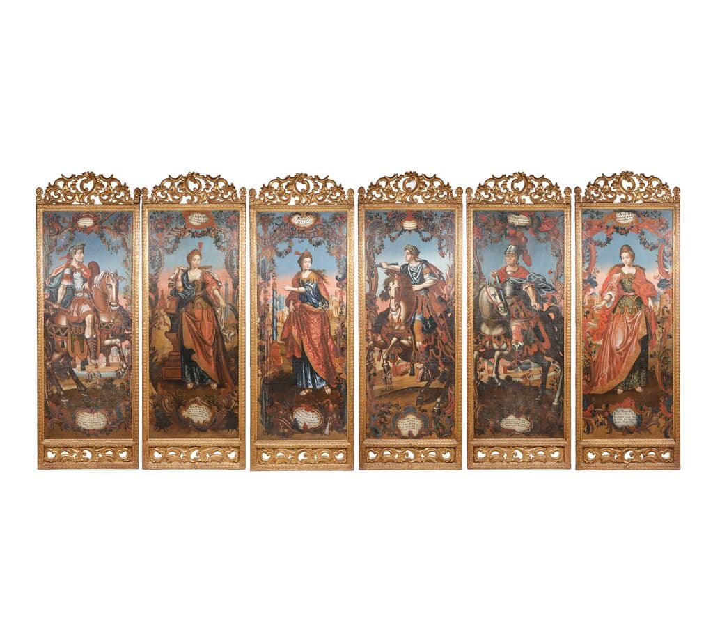 Six Colonial South America Panels de Unknown Artist - Oil on canvas, Siglo XVIII