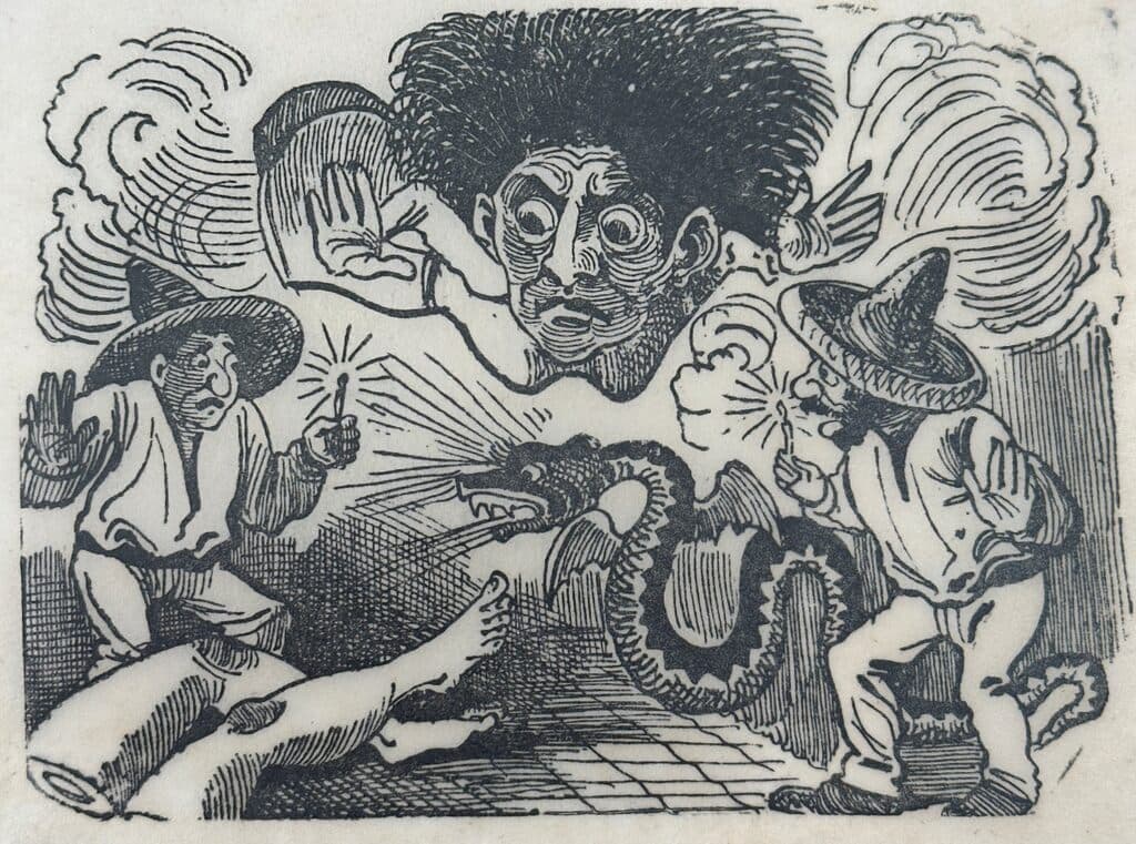 Original Woodcut on Rice Paper de José Guadalupe Posada - Woodcut print on handmade paper, Circa 1890