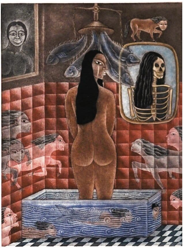 Los Dos Retratos de Juan Alcazar Mendez - Engraving, 1987