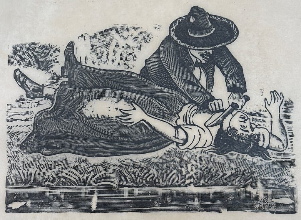 Original Woodcut on Rice Paper de José Guadalupe Posada - Woodcut print on handmade paper, Circa 1890