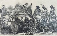 Original Woodcut on Rice Paper de José Guadalupe Posada - Woodcut print on handmade paper, Circa 1890