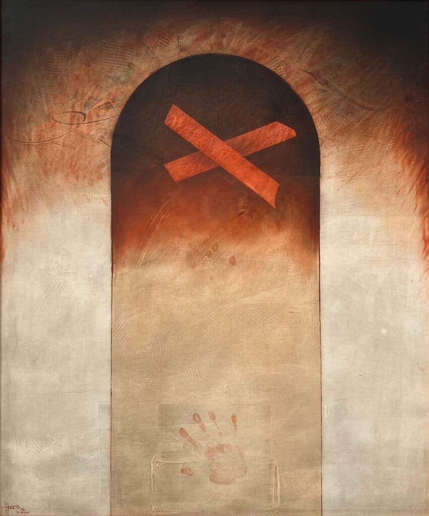 Sin título de Marcos Huerta - Oil on wood, 1986