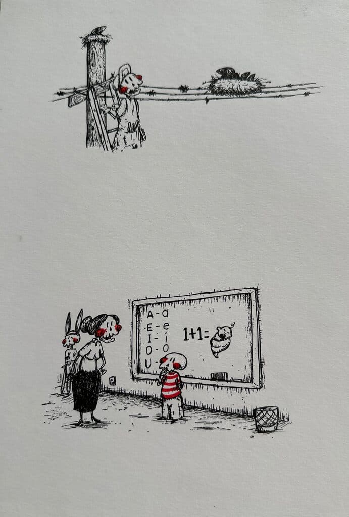 Trabajo y Educación de Rafael Rodriguez - Ink on paper, 2020s