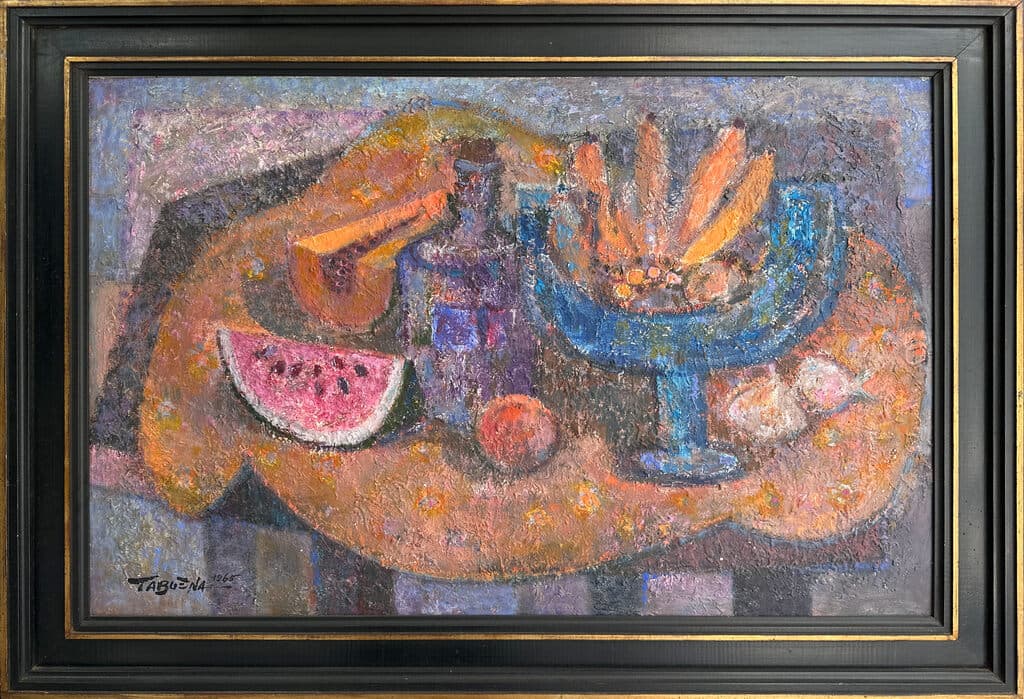 Still Life With Watermelon de Romeo Villalva Tabuena - Acrylic on canvas, 1965