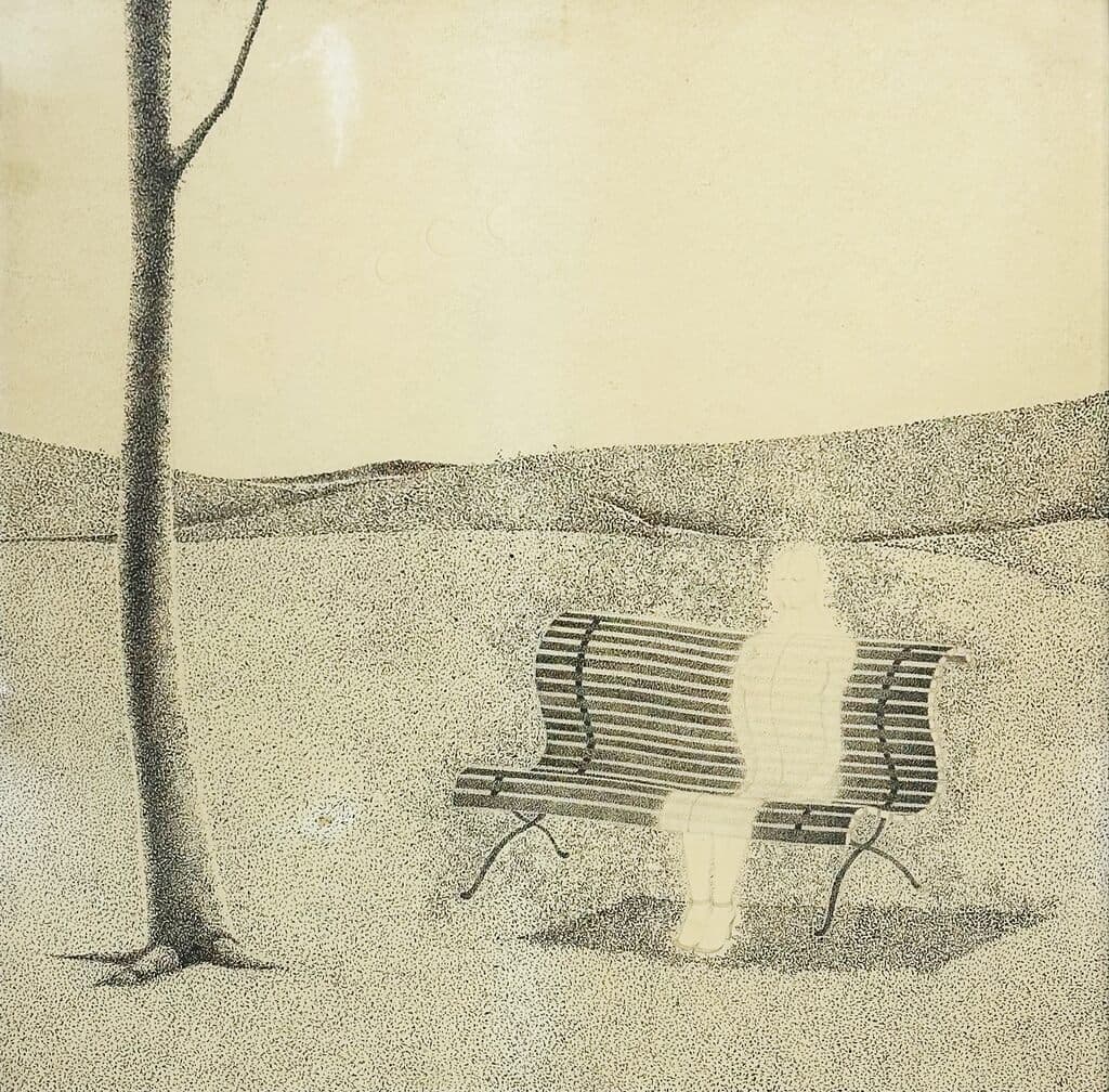 Cuarto creciente - de la serie paternidad irresponsable de Valentina Cruz - Ink on paper, 1972