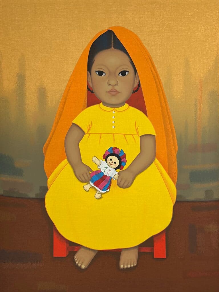 Niña con Muñeca de Gustavo Montoya - Lithograph