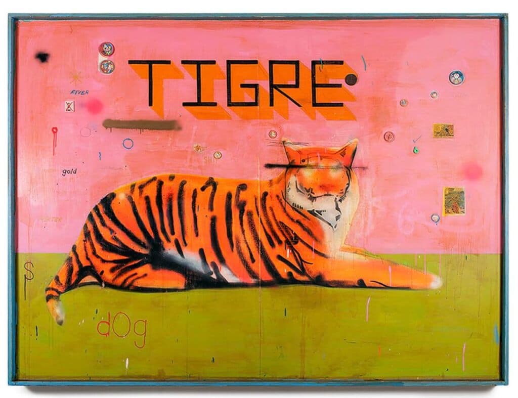 Tigre de The Date Farmers - Mixed media on wood