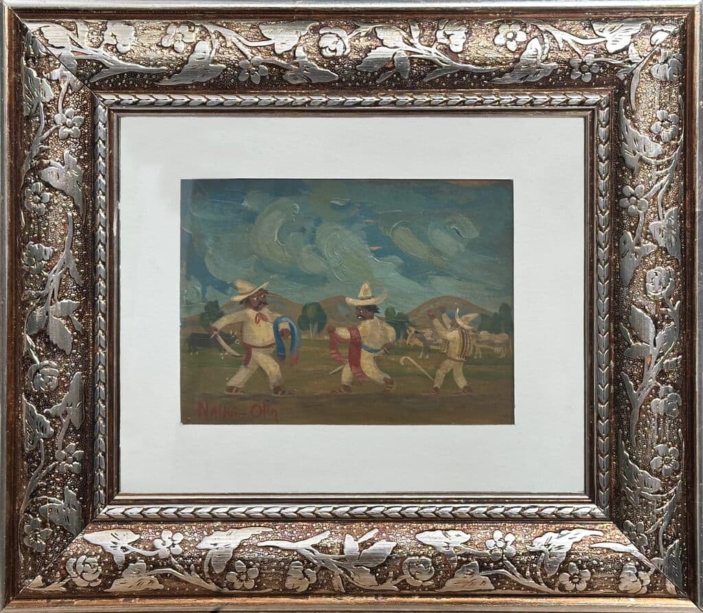 Procesion de Nahui Olin - Oil on postal card