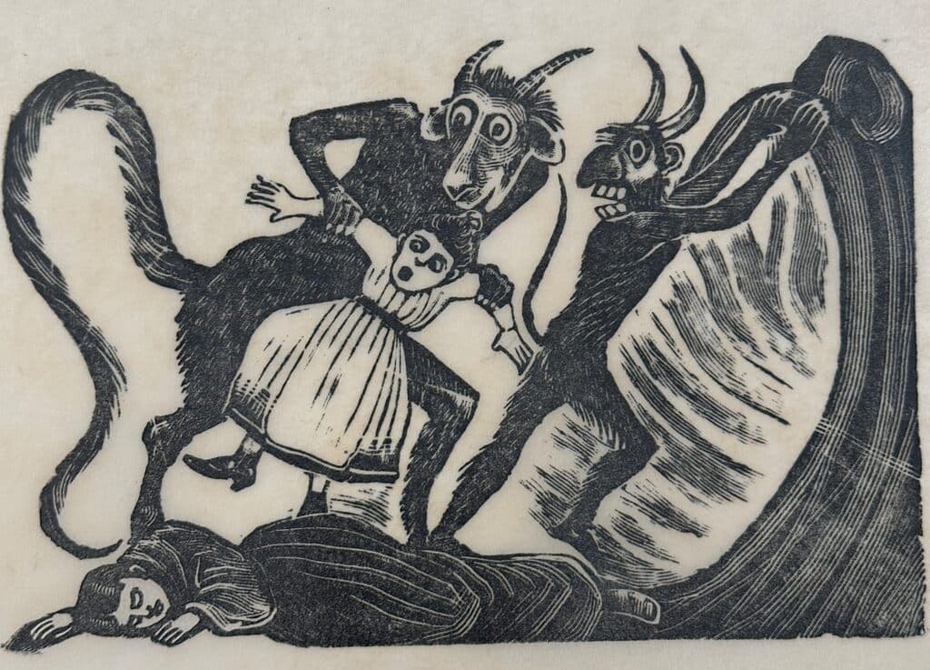 Original Woodcut on Rice Paper de José Guadalupe Posada - Woodcut print on handmade paper, Circa 1890