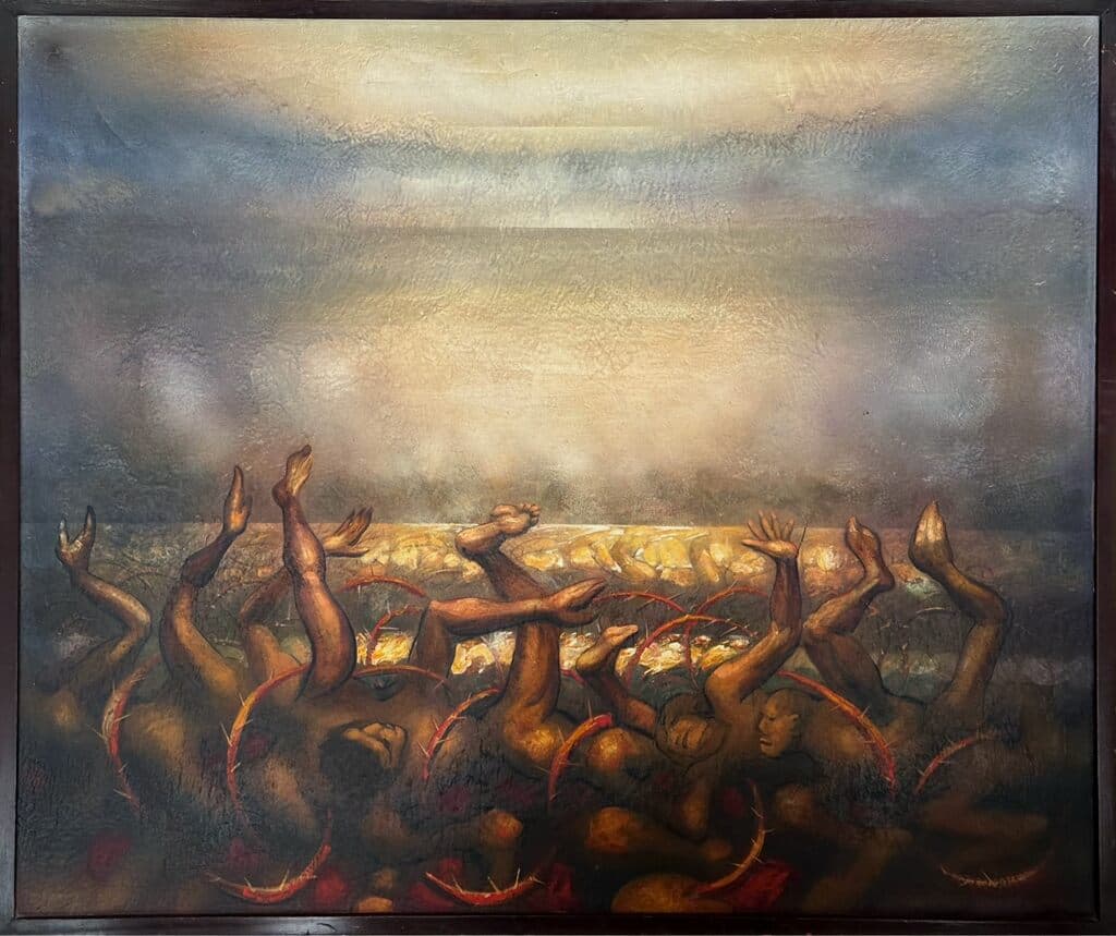 De la serie después de la Hecatombe de Mario Orozco Rivera - Oil on canvas, 1985