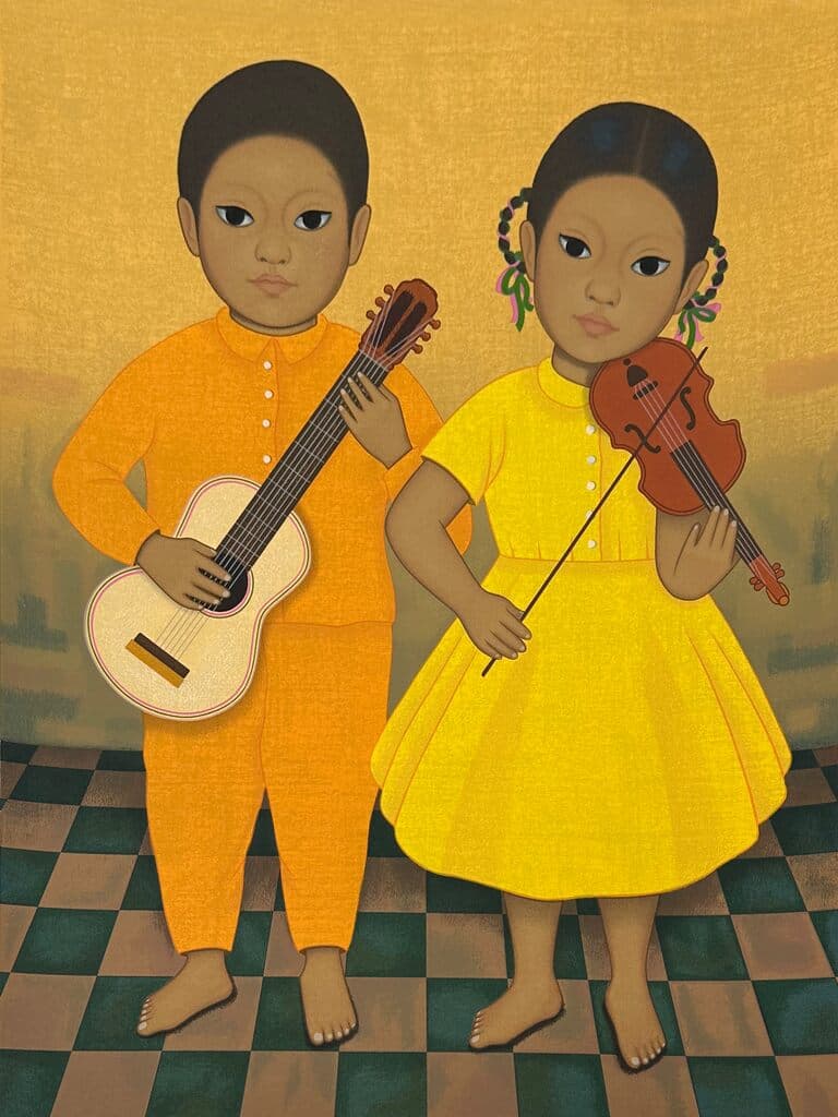 Niños Músicos de Gustavo Montoya - Lithograph