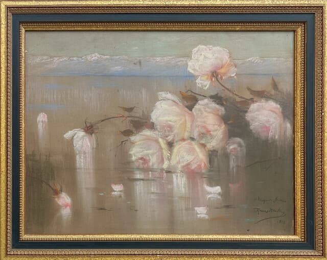 Roses on landscape de Alfredo Ramos Martínez