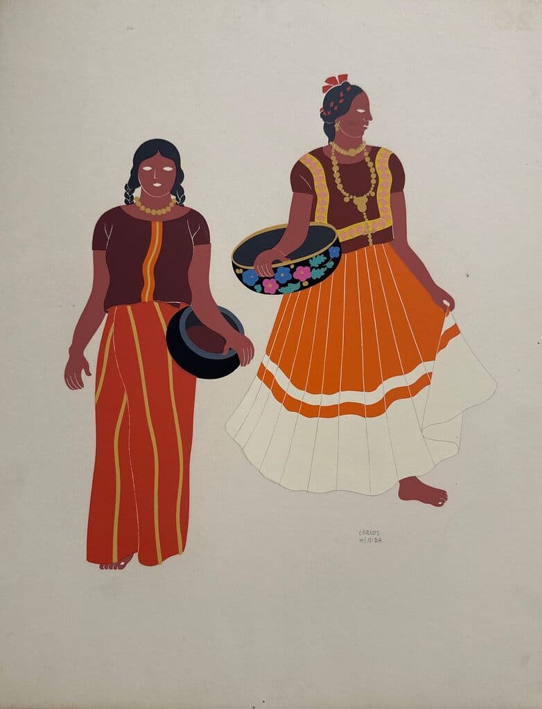 Custom of Mexico Series de Carlos Merida - Screenprint on paper, 1970s
